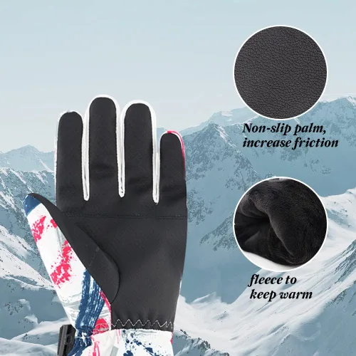 Miniatura 4 de Guantes de esquí para hombres y mujeres, impermeables, resistentes al viento, deportes al aire libre, nieve y esquí