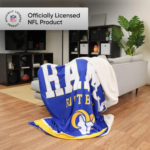 Miniatura 2 de FOCO NFL - Manta de felpa sherpa unisex para adultos, con logotipo de equipo de la NFL, 60 x 70 pulgadas