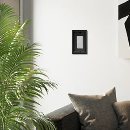 Miniatura 5 de OKAWYC Cubierta de Interruptor de Luz Decorativo Individual Placa de Pared Metálica Adler, Paquete de 4 Negro 1 Gang Rocker Individual