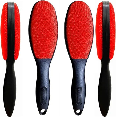 ezclean Paquete de 4 cepillos de pelusa de color rojo para ropa, muebles, sofá, removedor de pelusas de mascotas para cepillo de ropa, cepillos