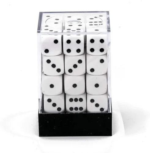 Miniatura 4 de Chessex CHX25801 Dice-Opaque: 36D6 Blanco/Negro Set, Pequeño (0.394 in - 0.551 in)
