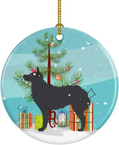 Miniatura 97 de Caroline's Treasures Bulldog inglés «Merry Christmas» adorno de cerámica para árbol de Navidad, decoración colgante para el hogar, Navidad, fiestas