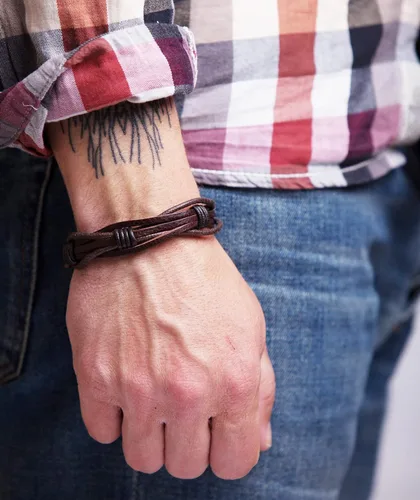 Miniatura 2 de Mens Leather Bracelet Braided Brown Rustic Gift For Dad Fathers Day Cuff Wrist Band Rope Bracelet for Guys