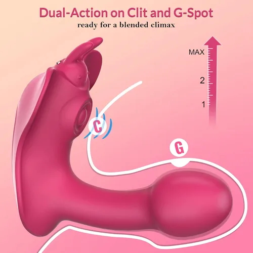 Miniatura 3 de Vibrador remoto de doble acción – MEANINS Sophia, vibrador de punto G con modos de vibración y aleteo, consolador vibrador de punto G, juguetes