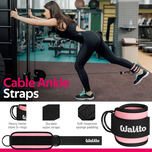 Miniatura 6 de WALITO 8Pcs Barbell Pad Set for Hip Thrust - Squat Pad,Gym Accessories for Women with Bar Bad,Bench Press, with Gym Ankle Straps,Resistance Bands