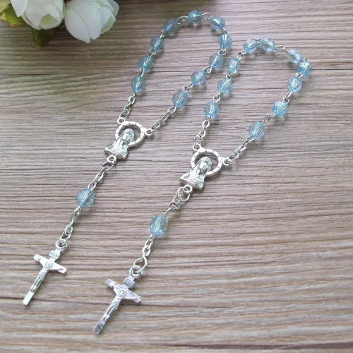 Miniatura 4 de Acrílico Mini Rosario Favor para Niño Azul (24 PCS) - Bautismo Comunión Recuerditos De Bautismo Bautizo, Decenarios