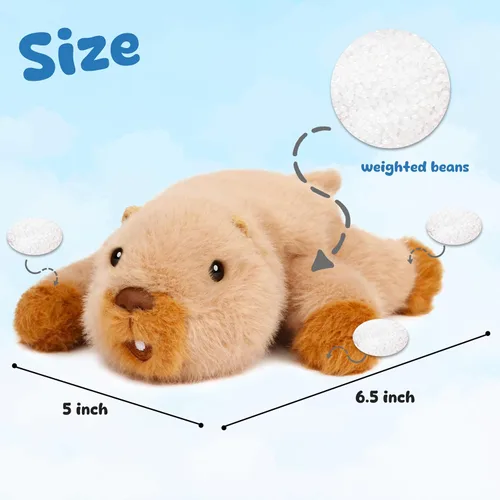 Miniatura 2 de Adorable animal de peluche de castor suave, lindo regalo de cumpleaños para niños y niñas pequeños
