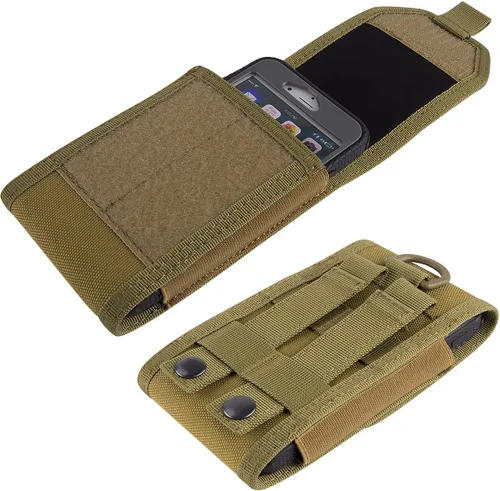 Miniatura 4 de Funda táctica Molle para teléfono inteligente grande para iPhone 17 Pro Max/16 Pro Max/16 Pro/16/15 Pro Max/14 Pro Max/13 Pro Max Beige Bronceado