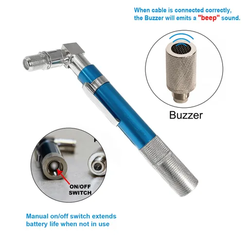 Miniatura 5 de Toner de bolsillo coaxial, probador de continuidad de bolsillo (trazado) y toner con luz y zumbador, toner de voltaje y paquete de conectores de Azul