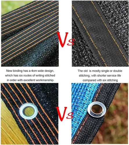 Miniatura 3 de Paño de sombra 70% con ojales, 10 x 20 pies, paño para sombra de jardín para plantas, invernadero, patio, piscinas, color negro, malla para sombra