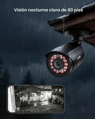 Miniatura 5 de ZOSI - Sistema de cámara de seguridad 3K Lite para interiores y exteriores, detección AI de personas/vehículos, visión nocturna, acceso remoto, 4