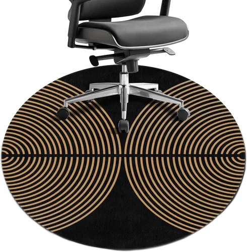 Miniatura 10 de Tapete para silla de oficina para suelo de madera dura, 47 x 47 pulgadas, alfombras redondas para sillas rodantes para oficina, computadora, Flor