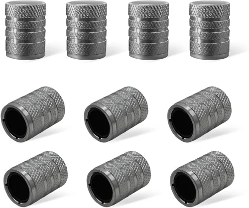 Miniatura 8 de Ziciner 5 piezas de tapas de vástago de válvula de neumático para automóvil, cubiertas de vástago de rueda de aluminio anodizado, tapas de aire