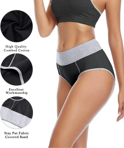 Miniatura 4 de wirarpa Women's Cotton Underwear High Waist Stretch Briefs Soft Underpants Ladies Full Coverage Panties 5 Pack