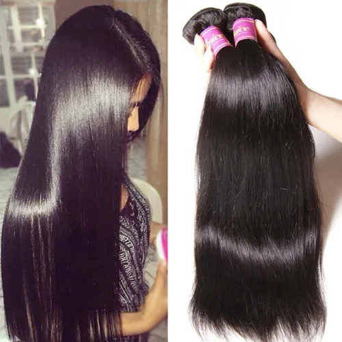 Miniatura 15 de Cabello 7 a malayo liso, 4 paquetes sin procesar, vírgenes, extensiones de pelo, cabello humano con longitudes mixtas, 100% cabello humano