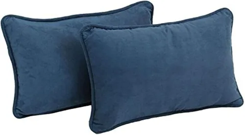 Miniatura 2 de Blazing Needles Almohadas rectangulares de microgamuza con cordón con insertos (juego de 2), 20 x 12 pulgadas, azul aguamarina