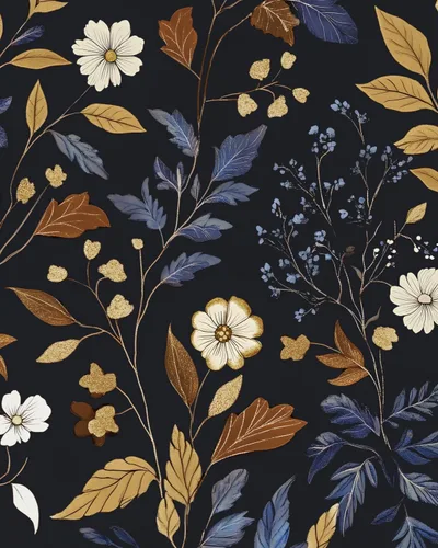 BOKEBEVE Papel Pintado Vintage de Despegar y Pegar Hojas Papel de Contacto Oro Negro Floral para Estante de Libros Forro de Cajón Amigable con el