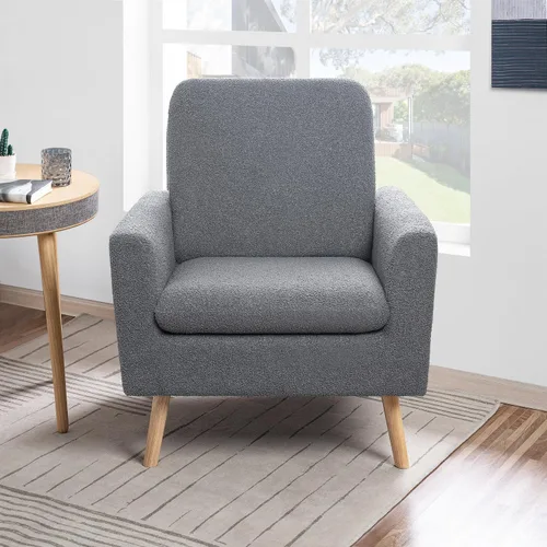 Miniatura 8 de Naomi Home Frida Mid - Century - Juego de 2 sillas decorativas con marco de madera duradera, juego de 2 sillas de lectura con reposabrazos, silla