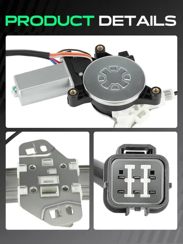 Miniatura 7 de YHTAUTO Elevalunas eléctrico delantero del lado del conductor con conjunto de motor de 6 pines para Honda Accord 2003-2007, Sedan 4 puertas