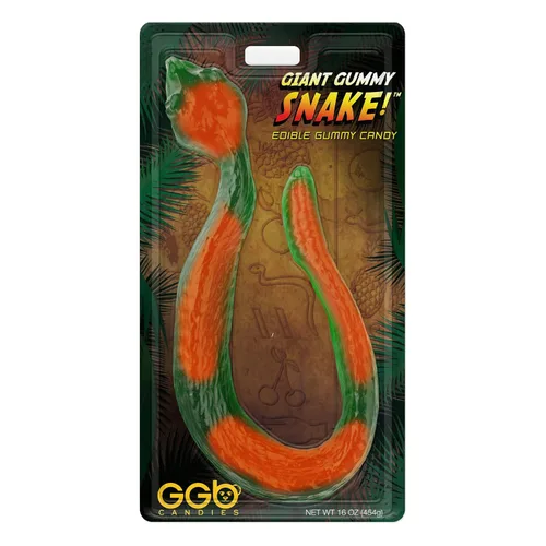 Miniatura 4 de Serpiente gigante de gomitas: sabores afrutados duales, deliciosa creación de dulces de GGB Candy (frambuesa azul/manzana agria, 1 libra)