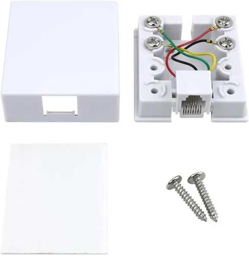 Miniatura 5 de Skywalker Conector de teléfono modular de montaje en superficie (blanco)