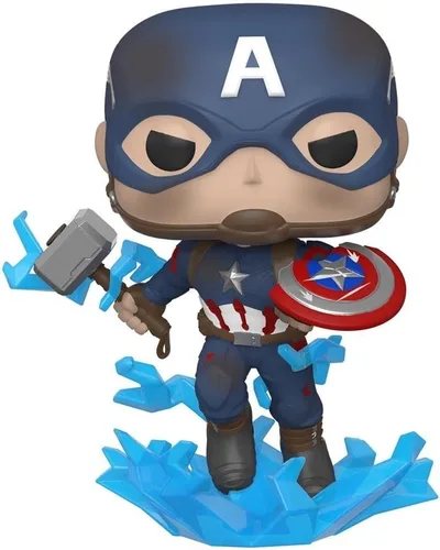Miniatura 2 de Funko Pop! Marvel: Avengers Endgame - Capitán América con escudo roto y Mjolnir