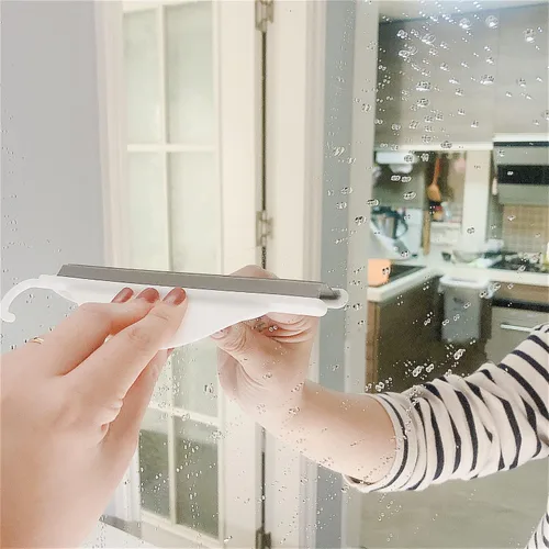 Miniatura 7 de Pequeño espejo de ducha de baño con gancho para colgar, mini espátula de silicona para encimera de cocina, herramienta limpiadora