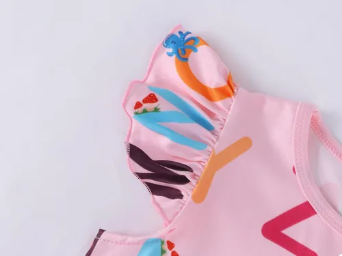 Miniatura 2 de WonderBabe Vestido de tul para niñas pequeñas, traje de unicornio, manga con volantes, ropa de cumpleaños, vacaciones, falda tutú casual de sirena