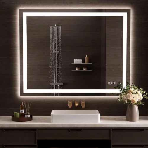 Miniatura 72 de LOAAO Espejo de Baño LED de 40"X32" con Luces, Antivaho, Regulable, Retroiluminación RGB + Iluminación Frontal, Espejo de Tocador de Baño