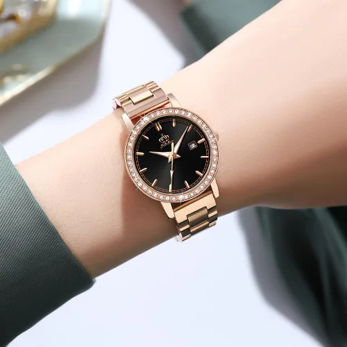 Miniatura 3 de Fate Love Relojes para mujer, juego de collar de movimiento de cuarzo japonés, conjunto de joyas de corazón, impermeable, 100 pies, analógico, reloj