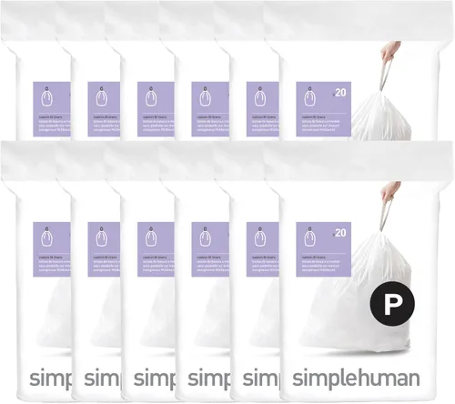 Miniatura 37 de simplehuman Forro para bote de basura de ajuste personalizado, 45 litros/12 galones, 20 unidades (paquete de 2)