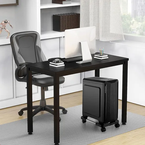 Miniatura 7 de Soporte de torre de computadora, Soporte de CPU móvil ajustable de Hmseng con 4 ruedas giratorias, Soporte de torre de PC para la mayoría de PC Negro