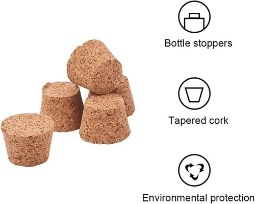 Miniatura 5 de INCREWAY 120 tapones de corcho de madera cónicos de 1/2 pulgada, mini tapón de corcho cónico de repuesto, adecuado para manualidades, tarros