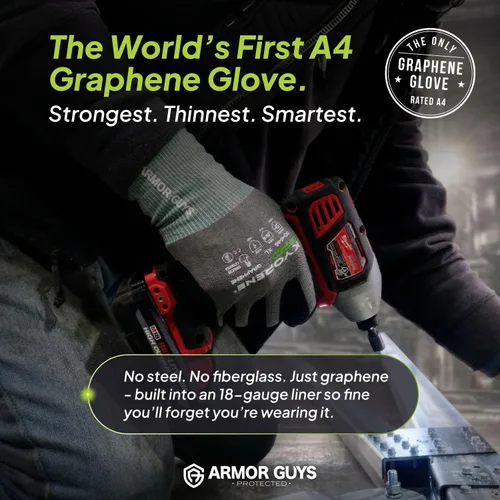 Miniatura 3 de Armor Guys Kyorene Pro 00-840 A4 - Guantes de trabajo resistentes a los cortes, grafeno, agarre de nitrilo, duraderos, transpirables para uso 3