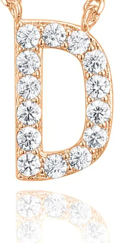 Miniatura 130 de PAVOI 14K White Gold Plated Cubic Zirconia Initial Necklace Letter Dainty Necklaces for Women
