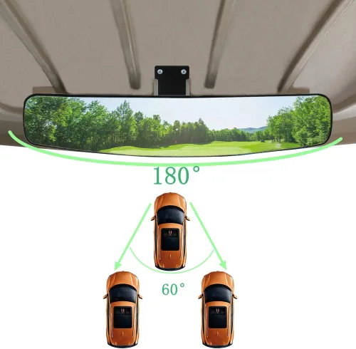 Miniatura 2 de Espejo panorámico convexo para carrito de golf EZGO, Club Car, Yamaha, espejo retrovisor de carrito de golf
