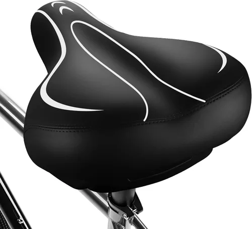Miniatura 14 de Asiento de Bicicleta Extragrande, Asiento de Bicicleta Cómodo - Sillín de Bicicleta de Repuesto Universal - Asiento de Bicicleta de Cuero