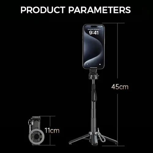 Miniatura 7 de Palo selfie magnético 5 en 1 mejorado 2026 con control remoto para teléfono celular, rotación de 360°, trípode desmontable extensible para grabación