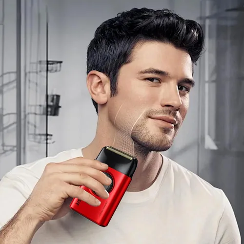 Miniatura 6 de VGR 377 - Afeitadora de aluminio para hombre, maquinilla de afeitar eléctrica para afeitarse la cara con doble lámina, motor de 21 velocidades a