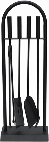 JVL 11-324 Lambeth - Juego de herramientas para arco Fireside Companion Contemporáneo, Acero, Negro, 9.1 x 5.5 x 26.0 in, 4 Piezas