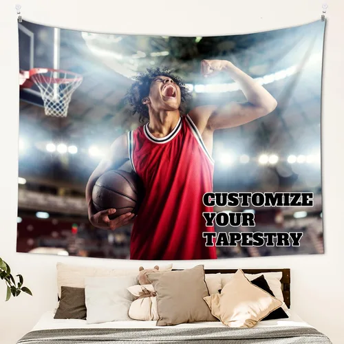 Miniatura 7 de XIAYUEHUA Bandera de fondo personalizada para subir imagen de tapiz personalizado para dormitorio, pancartas y letreros personalizados para colgar