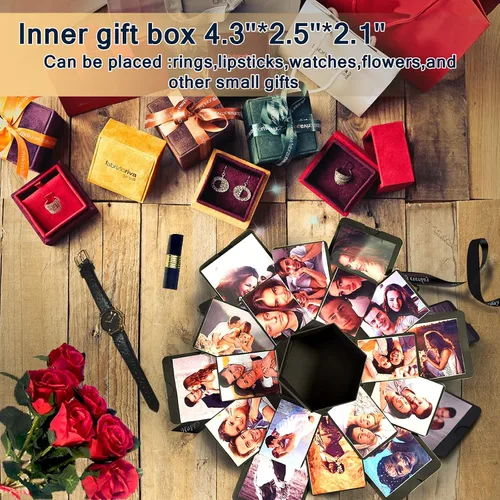 Miniatura 6 de Wanateber Caja de Regalo Explosiva Divertida Creativa - Caja de Regalo Explosiva de Fotos DIY Novedosa, Caja de Pegatinas Hecha a Mano para Galaxy