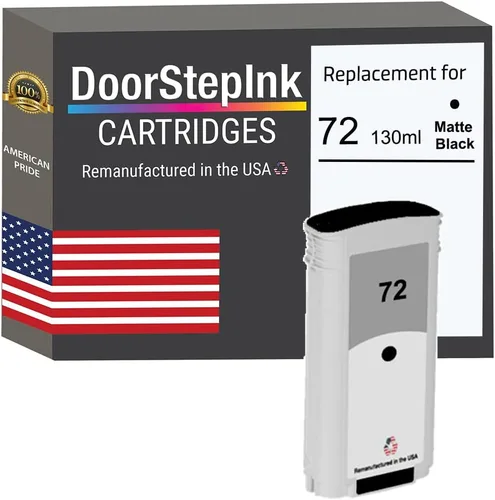 DoorStepInk Recambios de cartucho de tinta remanufacturados en los Estados Unidos para HP 72 4.4 fl oz negro mate C9403A para HP DesignJet T1120
