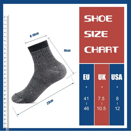 Miniatura 5 de Caudblor Calcetines de senderismo de lana merina para hombre, térmicos, cálidos, de invierno, para senderismo, ciclismo, multirendimiento, paquete