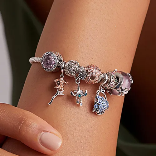Miniatura 6 de BISAER Dijes de plata de ley 925 para pulseras de gato taza de café rosa cuentas de animales joyería de regalo para mujeres Plata esterlina