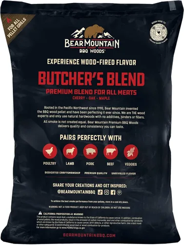 Miniatura 8 de Bear Mountain BBQ Premium Wood Butcher's Blend - Gránulos para ahumar, mezcla de pellets de madera dura totalmente natural para asar al aire libre