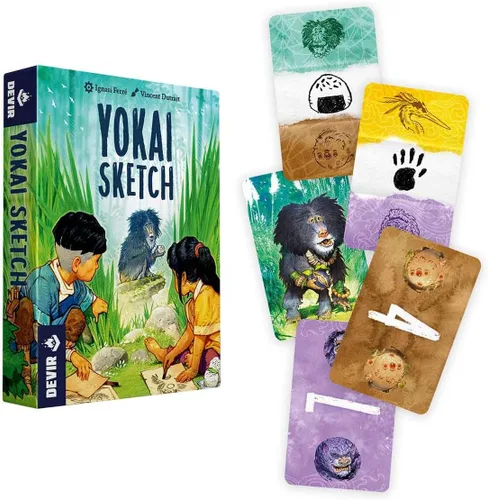 Miniatura 3 de Devir - Juego de cartas Yokai Sketch, juego de colección estratégica con tema de espíritus japoneses, juego de estrategia familiar para dos