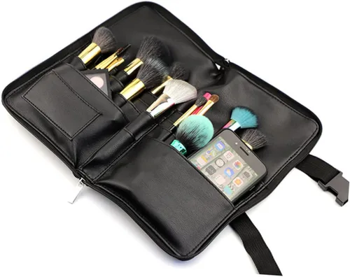 Miniatura 6 de Beavorty Profesional cepillo de maquillaje bolsa de la cintura cosmética de la PU para las mujeres maquillaje cepillo organizador 24 tubos 4