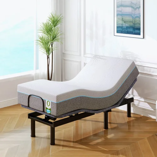 Miniatura 13 de Vipbear Base de cama ajustable individual XL, marco de cama de masaje doble cabezal y reposapiés, cama eléctrica con control remoto inalámbrico
