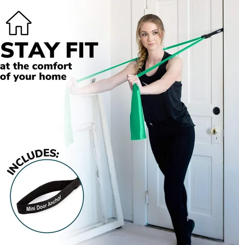 Miniatura 6 de Resistance Bands for Working Out 7Ft Long Resistance Bands Super Exercise Bands with Carry Pouch and Door Anchor I Latex Free Workout Bands Verde